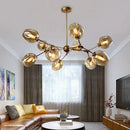 GobekUsa Glass Chandelier: Nordic LED Pendant Lighting for Home Decor & Restaurant Dining