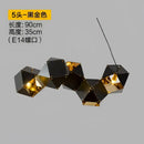 GobekUsa Black Metal DNA Chandelier: Nordic, Modern, Creative Island Light for Bar and Restaurant.