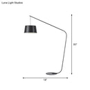 GobekUsa Modern Black Metal Floor Lamp with Unique Linear Capsule Arch Design for Living Room