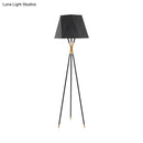 GobekUsa Modern Black Metal Floor Lamp with Unique Linear Capsule Arch Design for Living Room