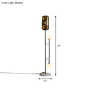 GobekUsa Modern Black Metal Floor Lamp with Unique Linear Capsule Arch Design for Living Room