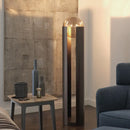 GobekUsa Modern Black Metal Floor Lamp with Unique Linear Capsule Arch Design for Living Room