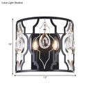 GobekUsa Modern Metal Frame Black Wall Sconce with Crystal Droplets - Half-Cylinder Design, 2 Heads