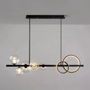 GobekUsa Modern Black Metal Island Pendant Lighting with Clear Glass for Dining Table