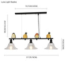 GobekUsa Contemporary Metal Island Pendant Lighting with Cone Glass Shades - Set of 3 Lights