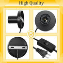 Modern black metal lamp base for bedroom with switch by Decorbites