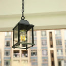 Modern black metal lantern courtyard pendant light by Decorbites