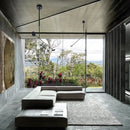 GobekUsa Black Metal LED Chandelier for Minimalist Living Room Lighting