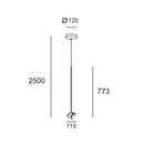 GobekUsa Black Metal LED Chandelier for Minimalist Living Room Lighting