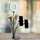 GobekUsa Metal LED Circle Mirror with USB Port and Flash Lighting