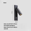 GobekUsa LED Wall Lamp with Switch, USB Port, Rotatable - Bedroom Reading Light