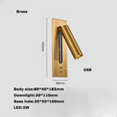 GobekUsa LED Wall Lamp with Switch, USB Port, Rotatable - Bedroom Reading Light