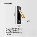 GobekUsa LED Wall Lamp with Switch, USB Port, Rotatable - Bedroom Reading Light