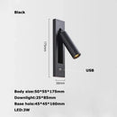 GobekUsa LED Wall Lamp with Switch, USB Port, Rotatable - Bedroom Reading Light