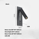 GobekUsa LED Wall Lamp with Switch, USB Port, Rotatable - Bedroom Reading Light
