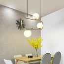GobekUsa Minimalist Metal Island Light with Milk Glass Shade