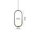 GobekUsa Black Metal Ring Pendant Lights Glass Ball LED Lighting Fixture
