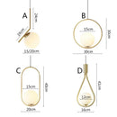GobekUsa Black Metal Ring Pendant Lights Glass Ball LED Lighting Fixture