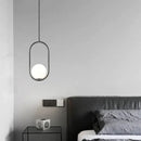 GobekUsa Black Metal Ring Pendant Lights Glass Ball LED Lighting Fixture