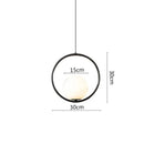 GobekUsa Black Metal Ring Pendant Lights Glass Ball LED Lighting Fixture