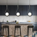 GobekUsa Black Metal Ring Pendant Lights Glass Ball LED Lighting Fixture