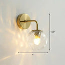 GobekUsa Rippled Glass Wall Mount Light with Spherical Design - Perfect for Bedroom Reading