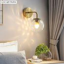 GobekUsa Rippled Glass Wall Mount Light with Spherical Design - Perfect for Bedroom Reading