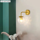 GobekUsa Rippled Glass Wall Mount Light with Spherical Design - Perfect for Bedroom Reading