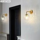 GobekUsa Rippled Glass Wall Mount Light with Spherical Design - Perfect for Bedroom Reading