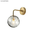 GobekUsa Rippled Glass Wall Mount Light with Spherical Design - Perfect for Bedroom Reading