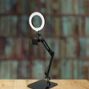 GobekUsa Modern Black USB Fill-in Flash Light with LED Vanity Lamp for Mobile Phones - Stylish Metal Shade