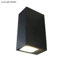 GobekUsa Modern LED Dual-Sided Wall Lamp - Black Rectangular Sconce with Metal Shade, Blue/Purple/Yellow Light