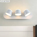 GobekUsa Modern 1/2/3-Light Bedroom Wall Sconce with Cone Metal Shade - White/Black Vanity Lighting Fixture in White Light