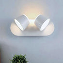 GobekUsa Modern 1/2/3-Light Bedroom Wall Sconce with Cone Metal Shade - White/Black Vanity Lighting Fixture in White Light