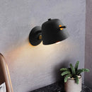GobekUsa Modern Flare Wall Mount Sconce with 1 Head, Metal Shade, in Black/White/Blue