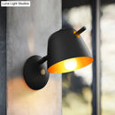 GobekUsa Modern Flare Wall Mount Sconce with 1 Head, Metal Shade, in Black/White/Blue