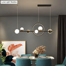 GobekUsa Karen's 6 Light Modern Black Metal Spherical Glass Island Pendant Lighting for Dining Room