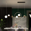 GobekUsa Karen's 6 Light Modern Black Metal Spherical Glass Island Pendant Lighting for Dining Room