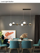 GobekUsa Karen's 6 Light Modern Black Metal Spherical Glass Island Pendant Lighting for Dining Room