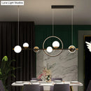 GobekUsa Karen's 6 Light Modern Black Metal Spherical Glass Island Pendant Lighting for Dining Room