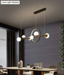 GobekUsa Karen's 6 Light Modern Black Metal Spherical Glass Island Pendant Lighting for Dining Room