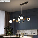 GobekUsa Karen's 6 Light Modern Black Metal Spherical Glass Island Pendant Lighting for Dining Room