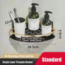 Modern black metal tiered bathroom corner shelves storage rack by Decorbites