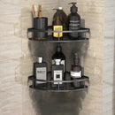 Modern black metal tiered bathroom corner shelves storage rack by Decorbites