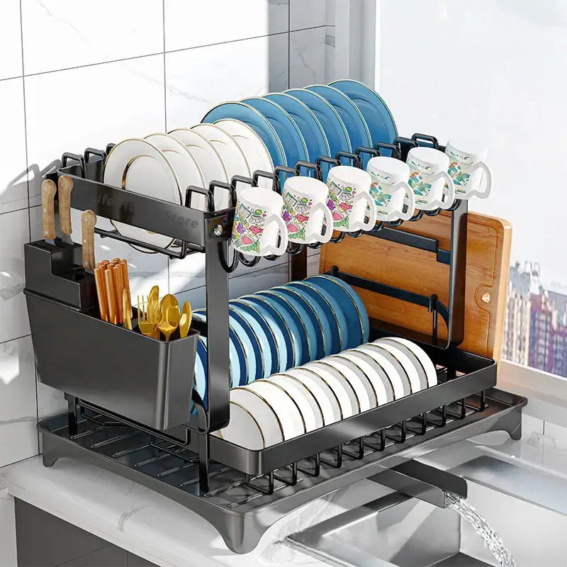 GobekUsa Kitchen Dish Drainer Rack & Tableware Organizer