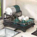 GobekUsa Kitchen Dish Drying Rack with Drainboard Organizer for Dinnerware and Utensils