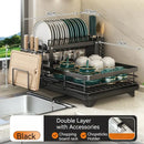 GobekUsa Kitchen Dish Drying Rack with Drainboard Organizer for Dinnerware and Utensils