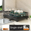 GobekUsa Kitchen Dish Drying Rack with Drainboard Organizer for Dinnerware and Utensils
