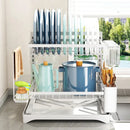 GobekUsa Dish Drying Rack & Drainboard Set with Tableware Storage, Towel Rack, and Chopstick Cage