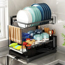 GobekUsa Dish Drying Rack & Drainboard Set with Tableware Storage, Towel Rack, and Chopstick Cage